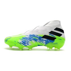 fodboldstøvler til mænd adidas Nemeziz 19+ FG Hvid Grøn Blå_2.jpg